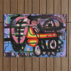 Big Mouth Graffiti Urban Art Collage in the Streets of Bologna Outdoor Rug Gallery Image 1