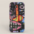 Big Mouth Graffiti Urban Art Collage in the Streets of Bologna iPhone Case Gallery Image 1