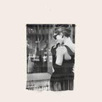 Audrey Hepburn in Black Gown, Jewelry, Vintage Black and White Art Wall Hanging Gallery Image 1