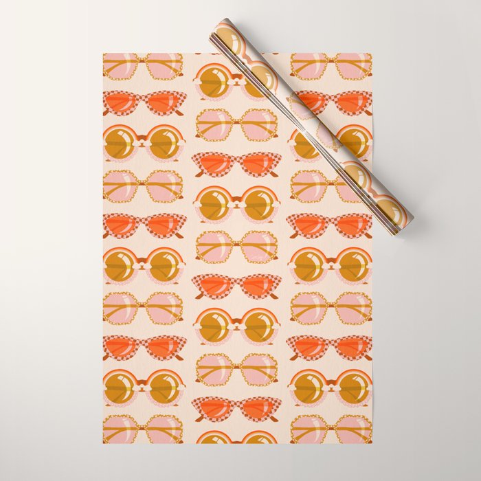 Retro Sunglasses - Retro Sunshine on Cream Wrapping Paper Gallery Image 1