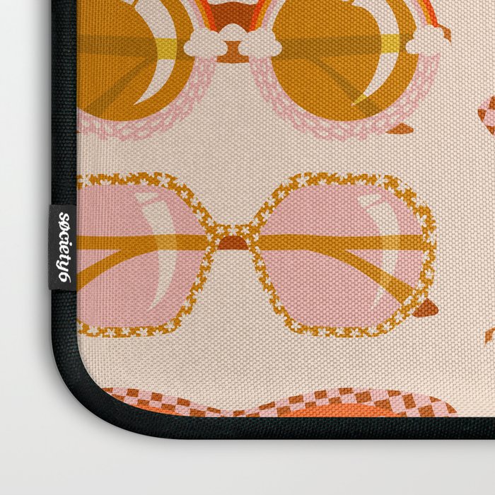 Retro Sunglasses - Retro Sunshine on Cream Laptop Sleeve Gallery Image 3