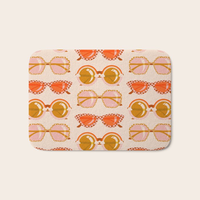 Retro Sunglasses - Retro Sunshine on Cream Bath Mat Gallery Image 1