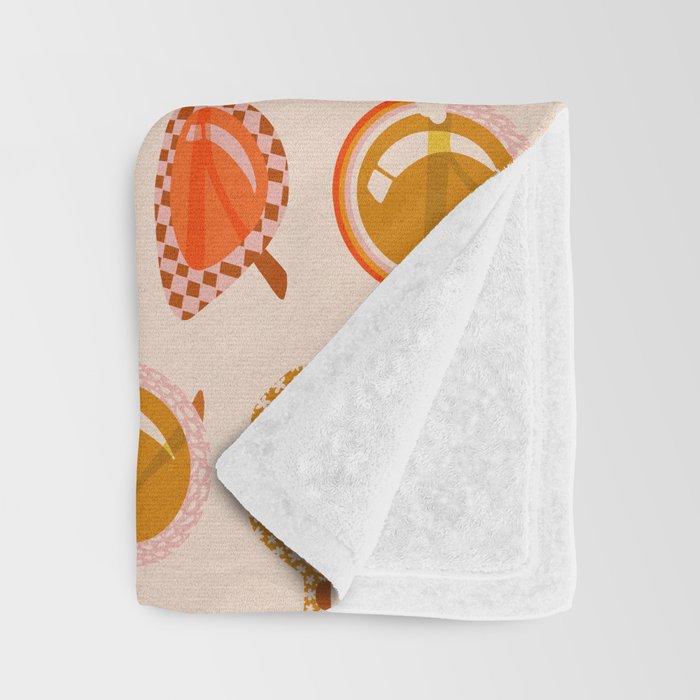 Retro Sunglasses - Retro Sunshine on Cream Throw Blanket Gallery Image 3