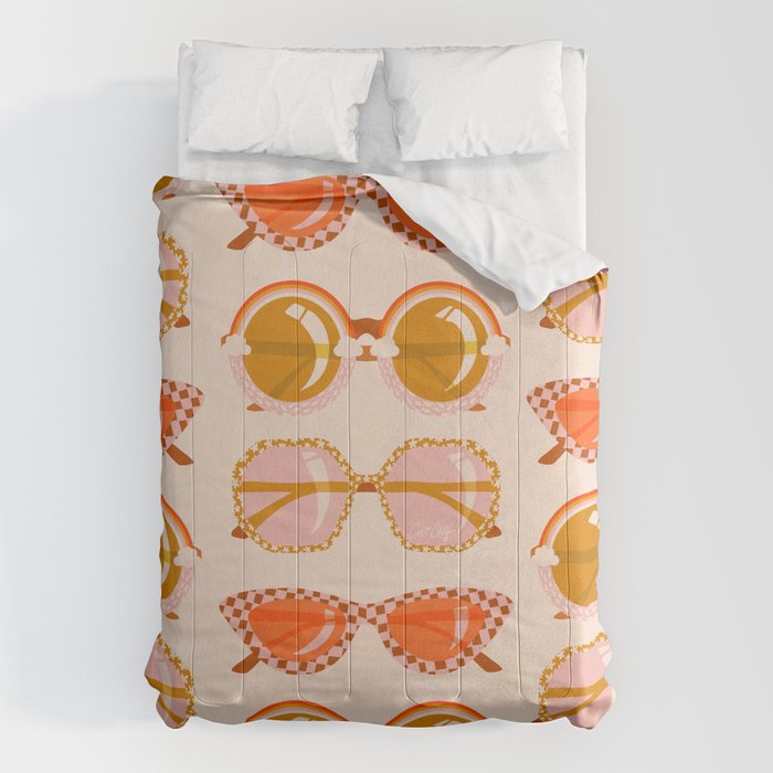 Retro Sunglasses - Retro Sunshine on Cream Comforter Gallery Image 6