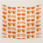Retro Sunglasses - Retro Sunshine on Cream Wall Tapestry Gallery Image 4