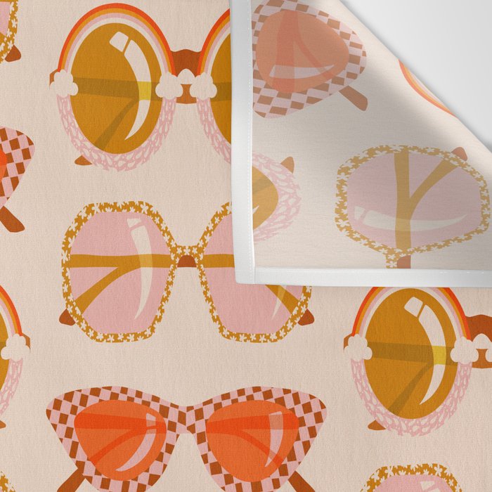 Retro Sunglasses - Retro Sunshine on Cream Wall Tapestry Gallery Image 3