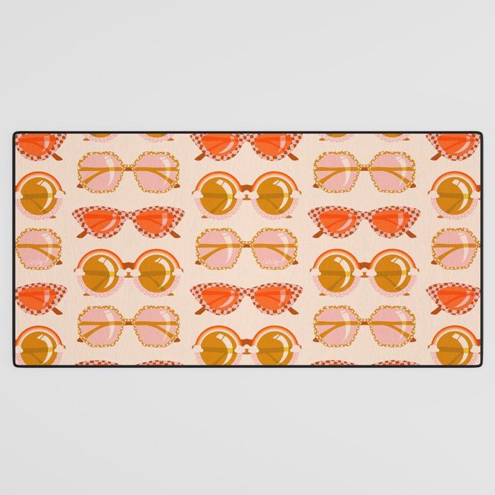 Retro Sunglasses - Retro Sunshine on Cream Desk Mat Gallery Image 3