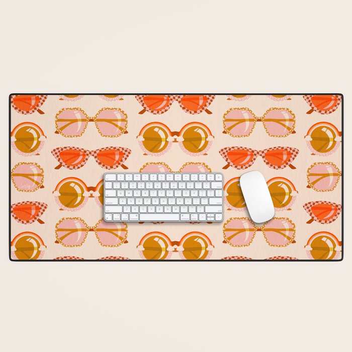 Retro Sunglasses - Retro Sunshine on Cream Desk Mat Gallery Image 1