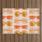 Retro Sunglasses - Retro Sunshine on Cream Outdoor Rug Gallery Image 1