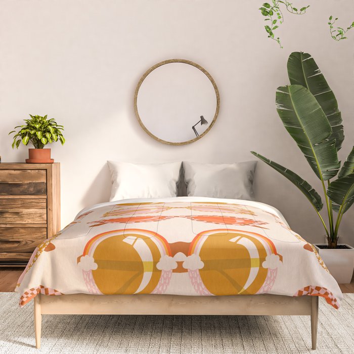 Retro Sunglasses - Retro Sunshine on Cream Comforter Gallery Image 3