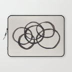 Bubble Rings Minimalist Modern Mid Century Black Ink Spirals Funky Nesting Rings Laptop Sleeve Gallery Image 1