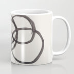 Bubble Rings Minimalist Modern Mid Century Black Ink Spirals Funky Nesting Rings Coffee Mug Gallery Image 1
