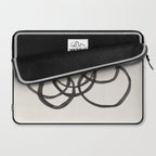 Bubble Rings Minimalist Modern Mid Century Black Ink Spirals Funky Nesting Rings Laptop Sleeve Gallery Image 2