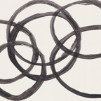 Bubble Rings Minimalist Modern Mid Century Black Ink Spirals Funky Nesting Rings Coffee Mug Gallery Image 2