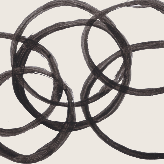 Bubble Rings Minimalist Modern Mid Century Black Ink Spirals Funky Nesting Rings Coffee Mug Gallery Image 2