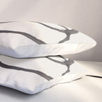 Bubble Rings Minimalist Modern Mid Century Black Ink Spirals Funky Nesting Rings Pillow Sham Gallery Image 3