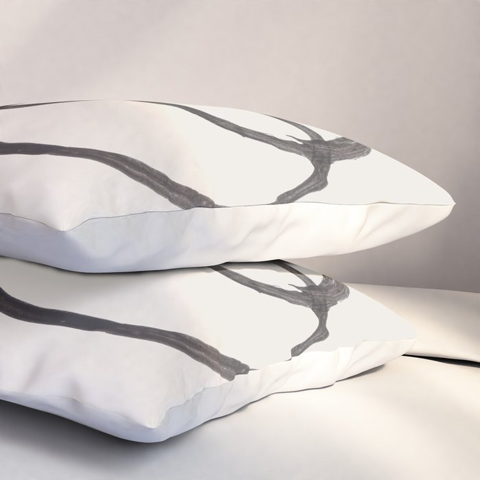Bubble Rings Minimalist Modern Mid Century Black Ink Spirals Funky Nesting Rings Pillow Sham Gallery Image 3