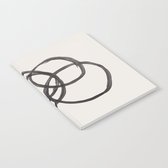 Bubble Rings Minimalist Modern Mid Century Black Ink Spirals Funky Nesting Rings Notebook Gallery Image 2