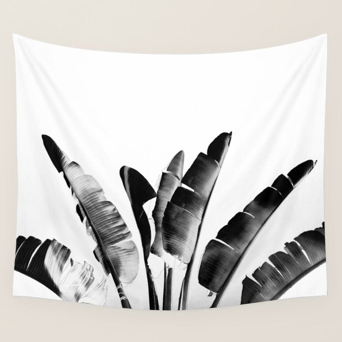 Traveler palm - bw Wall Tapestry Gallery Image 1