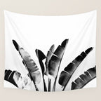 Traveler palm - bw Wall Tapestry Gallery Image 4