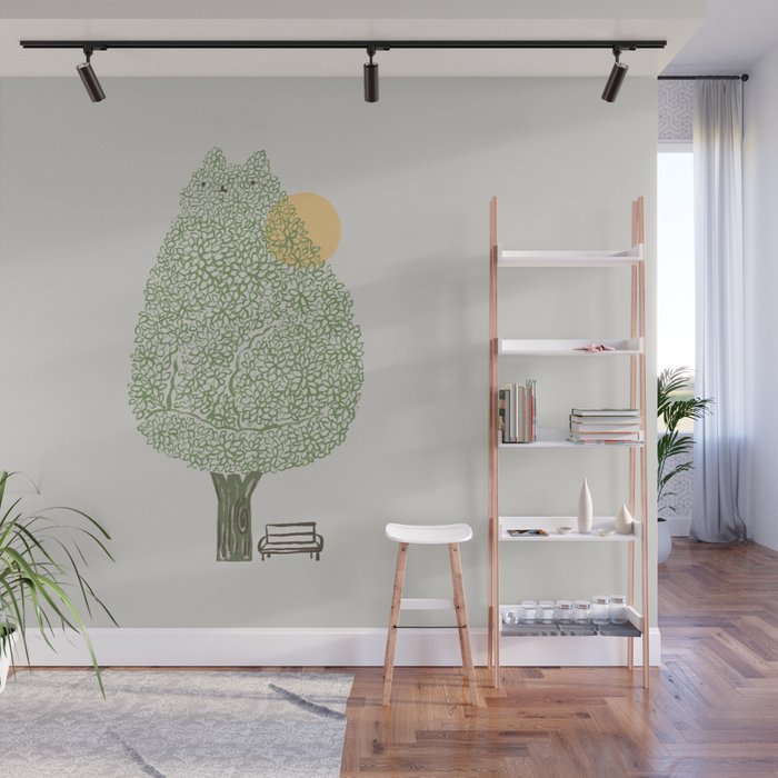 Cat and Plant 61: Cat Tree Wall Mural Gallery Image 1