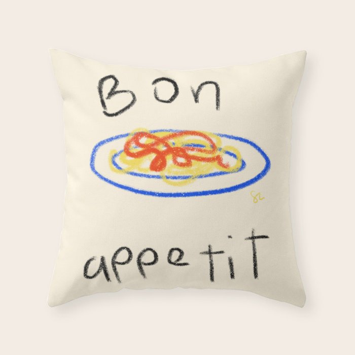 Bone Apple Tea Throw Pillow Gallery Image 6