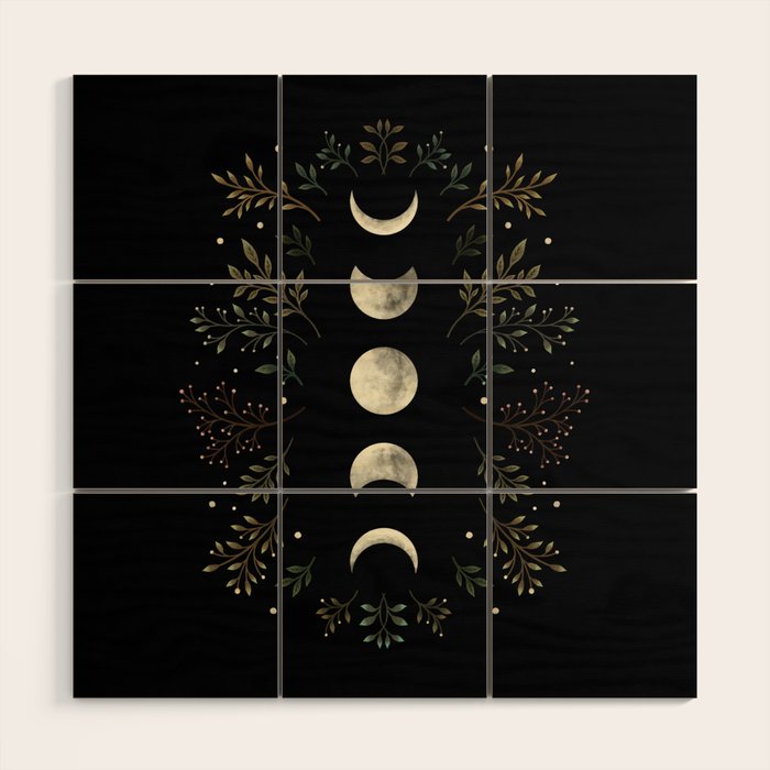 Moonlight Garden - Olive Green Wood Wall Art Gallery Image 1