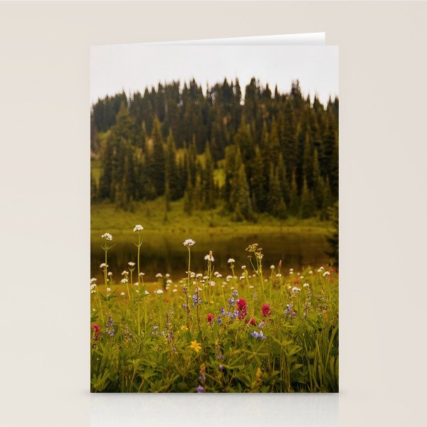 Mount Rainier Wildflower Field Stationery Card Gallery Image 2