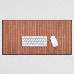 Burnt Orange, Boho Minimalist Stripes Desk Mat Gallery Image 1