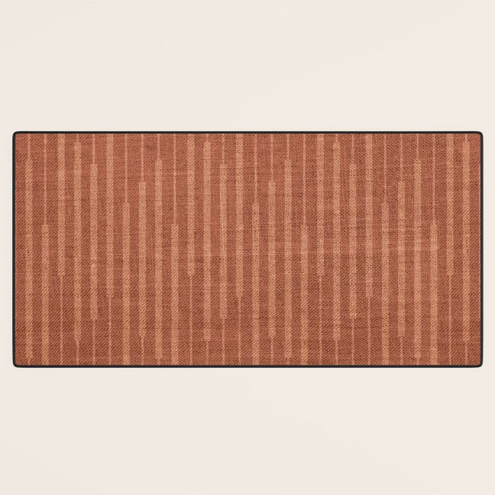 Burnt Orange, Boho Minimalist Stripes Desk Mat Gallery Image 3