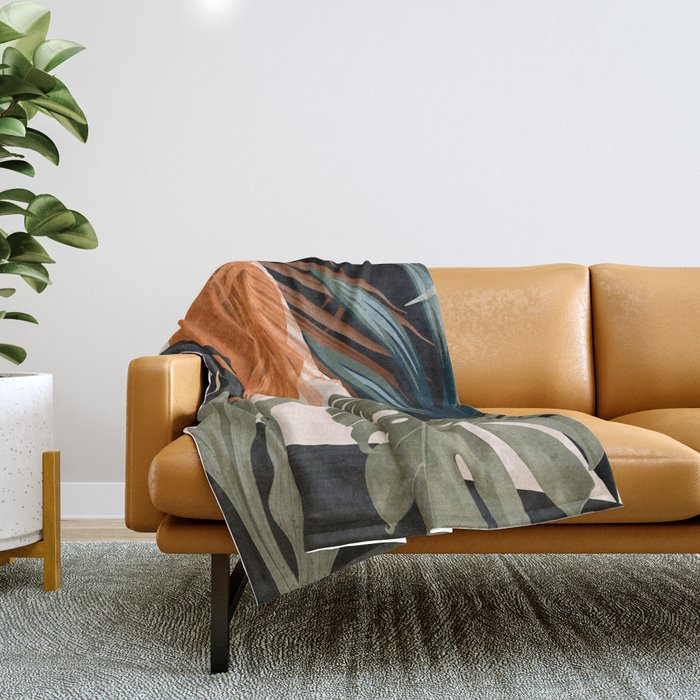 Jungle Abstract 14 Throw Blanket Gallery Image 1