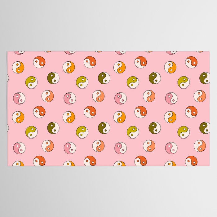 Rainbow Yin Yang Print Tablecloth Gallery Image 2