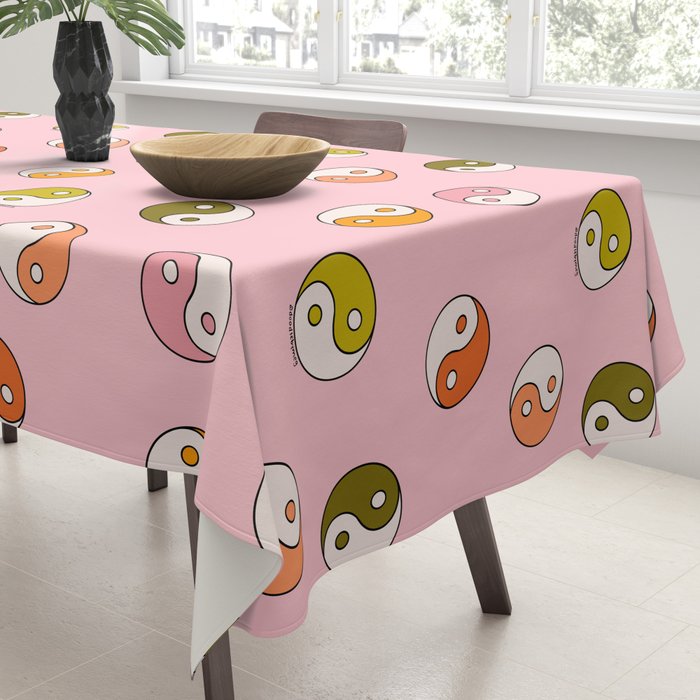 Rainbow Yin Yang Print Tablecloth Gallery Image 3