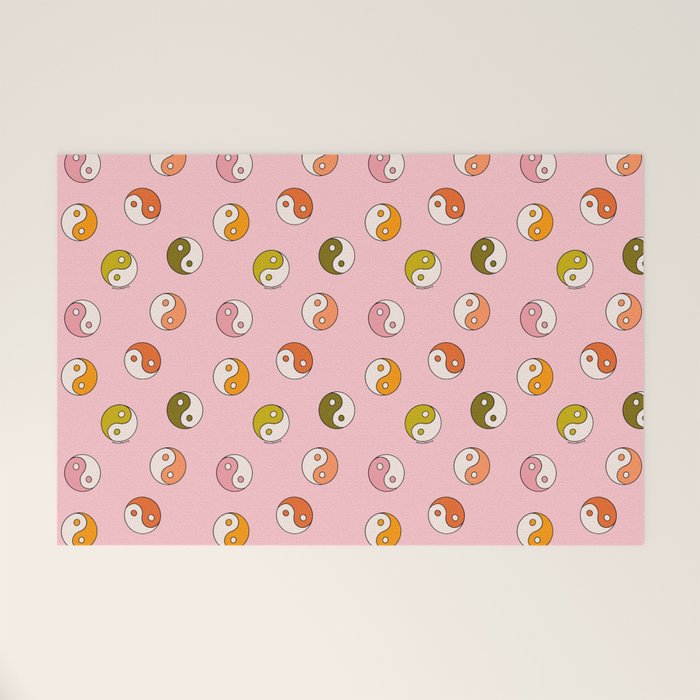 Rainbow Yin Yang Print Welcome Mat Gallery Image 1