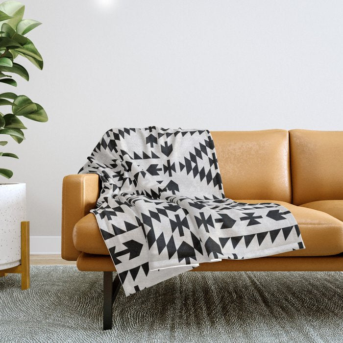 GEO PANEL WHITE Throw Blanket Gallery Image 1