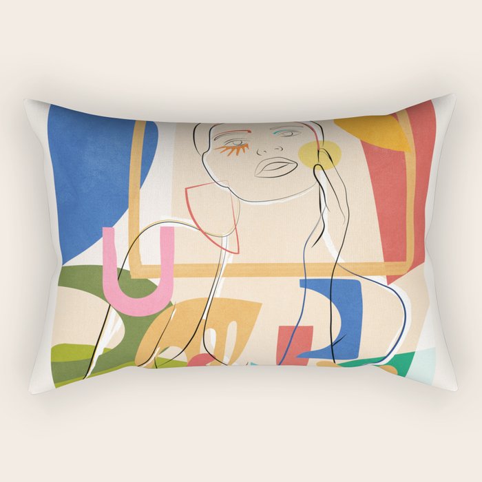 Abstract Woman 09 Rectangular Pillow Gallery Image 2