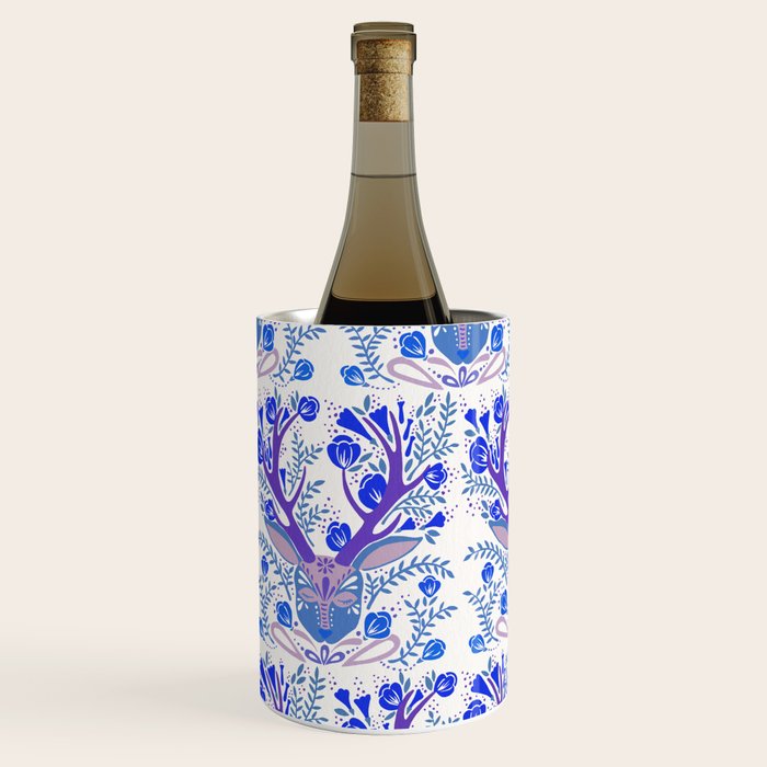Floral Antlers - Blue Palette Wine Chiller Gallery Image 2