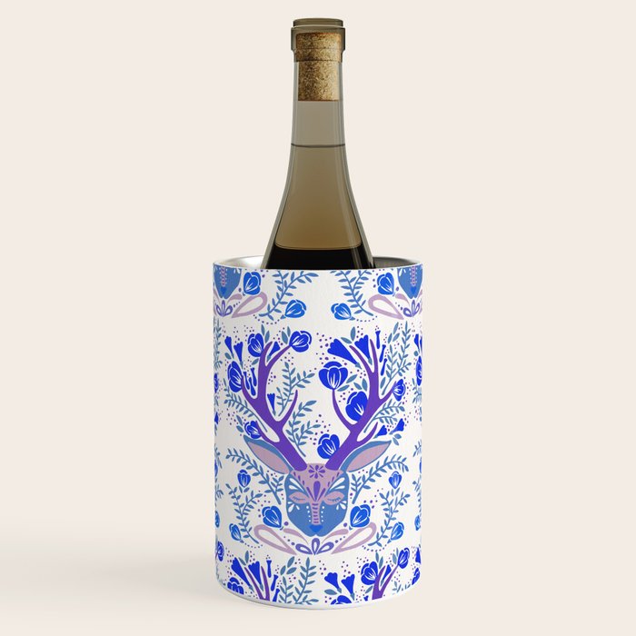 Floral Antlers - Blue Palette Wine Chiller Gallery Image 1