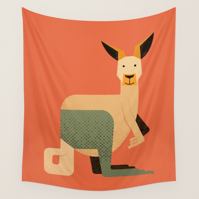 Whimsy Kangaroo Wall Tapestry Gallery Image 1