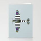 Spitfire WWII Fighter Aircraft - Grey Stationery Card Gallery Image 2