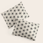 Midcentury Molecules Atomic Retro Dot Pattern Black and Almond Cream Pillow Sham Gallery Image 3