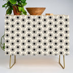 Midcentury Molecules Atomic Retro Dot Pattern Black and Almond Cream Credenza Gallery Image 1