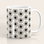 Midcentury Molecules Atomic Retro Dot Pattern Black and Almond Cream Coffee Mug Gallery Image 1