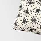 Midcentury Molecules Atomic Retro Dot Pattern Black and Almond Cream Pillow Sham Gallery Image 4