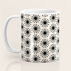 Midcentury Molecules Atomic Retro Dot Pattern Black and Almond Cream Coffee Mug Gallery Image 3