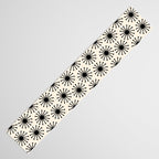 Midcentury Molecules Atomic Retro Dot Pattern Black and Almond Cream Table Runner Gallery Image 3