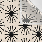 Midcentury Molecules Atomic Retro Dot Pattern Black and Almond Cream Wall Tapestry Gallery Image 3