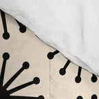 Midcentury Molecules Atomic Retro Dot Pattern Black and Almond Cream Comforter Gallery Image 4