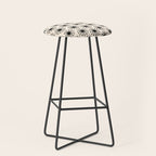 Midcentury Molecules Atomic Retro Dot Pattern Black and Almond Cream Stool Gallery Image 1