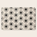 Midcentury Molecules Atomic Retro Dot Pattern Black and Almond Cream Cutting Board Gallery Image 1